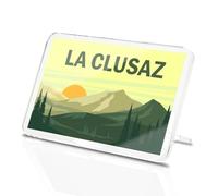 Classic Rectangle Magnet with Stand - La Clusaz France Skiing Mountains Travel - Fridge Locker Office Whiteboard Toolbox #58899