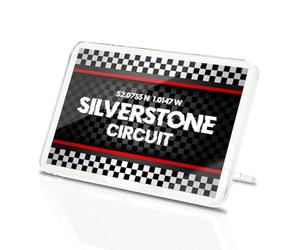 Classic Rectangle Magnet with Stand - Silverstone Circuit Racing Flag - Fridge Locker Office Whiteboard Toolbox #61139