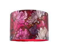 Classic Red Lilac and Pink Chrysanthemum Japanese Style Lamp Shade Happy Homewares Red 12 inches