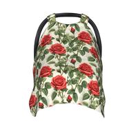 Classic Red Roses Print Baby Car Seat Covers, Breathable Nursing Cover Breastfeeding Cover, Stroller Covers, Baby Boys Girls Newborn Essentials, Multi-use Infant Carseat Canopy
