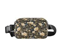 Classic Reggae Color Music Men Women Stylish Fanny Waist Pack for Travel Vacation Running, Embroidery Bee Butterfly Flowers, One Size