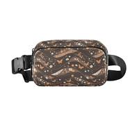 Classic Reggae Color Music Mini Crossbody Bag Waist Packs with Adjustable Strap for Travel Running Hiking, Butterfly Beautiful Brown, One Size