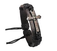 Classic religious culture leather with cross for daily wear and mental comfort