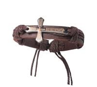 Classic religious culture leather with cross for daily wear and mental comfort