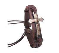 Classic religious culture leather with cross for daily wear and mental comfort
