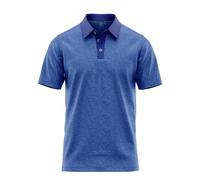 Classic Resort Wear Golf Polo - Tropical Hawaiian Men Performance Short Sleeve Shirt Moisture Dry Fit Casual S Thru 5XL Funny, Blue Leaves, XL