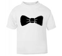Classic Retro Bowtie [BBY1] Short Sleeve Cotton Toddler t Shirt, 2-3 Years, White