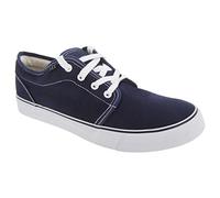 Classic Retro Canvas Lace Deck Shoes In 3 Colours (7, Navy)