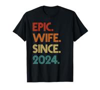 Classic Retro Epic Wife Since 2024 2nd Wedding Anniversary T-Shirt