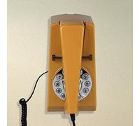 Classic Retro Home Landline Telephone, Wall-Mounted Desk-Top Dual-Purpose Corded Phone, Push Button Dialling Old Telephone,Beige
