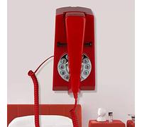 Classic Retro Home Landline Telephone, Wall-Mounted Desk-Top Dual-Purpose Corded Phone, Push Button Dialling Old Telephone,Beige