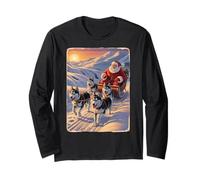 Classic Retro Husky Sled Team Christmas - Mushers Long Sleeve T-Shirt
