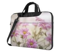 Classic Retro Style Pink Flowers Laptop Bag Briefcase Pad Notebook Compartment Elegant Business Bag Separate Office