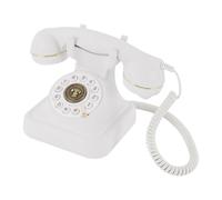 Classic Retro Telephone White Vintage Telephone Corded Landline with Adjustable Ringer Volume, Redial Button & Line Powered Compact Base Classic Retro Desk Phone for Home Office Hotel and Bar
