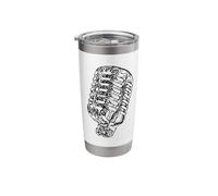 Classic Retro Vocal Microphone Vintage Stainless Steel Insulated Tumbler