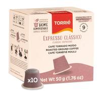 Classic Roast Nespresso Compatible Coffee Pods, 10 Pack - 100% Biodegradable & Home Compostable Original Line, Balanced Medium-Intensity Eco-Friendly Coffee
