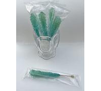 Classic Rock Candy Sticks Lollipops, Sugar Rock Crystals on Swizzle Stick Individually Wrapped (Light Blue Cotton Candy, Pack of 6)