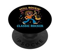 Classic Rock Music Lover Musician 1970s 1980s 1990s For men PopSockets Adhesive PopGrip