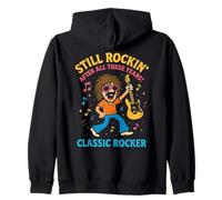 Classic Rock Music Lover Musician 1970s 1980s 1990s For men Zip Hoodie