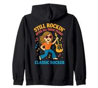Classic Rock Music Lover Musician 1970s 1980s 1990s Women Zip Hoodie
