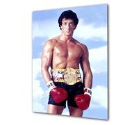 Classic Rocky Boxing Champion Portrait Poster, Sylvester Stallone Sports Wall Art Print, Championship Belt Design (A2 Print (42x61cm))