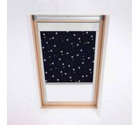 Classic Roof Blinds For Keylite Roof Windows - Blackout Blind - Nightfall -Silver Aluminium Frame (T04)