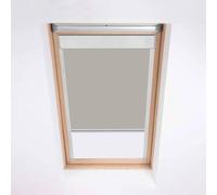 Classic Roof Blinds for Fakro Roof Windows - Blackout Blind - Stone - Silver Aluminium Frame (94/118