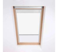 Classic Roof Blinds for VELUX Roof Windows - Blackout Blind - Silver Aluminium Frame (MK04, White)