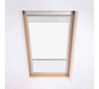 Classic Roof Blinds for VELUX Roof Windows - Blackout Blind - White - Silver Aluminium Frame (606)