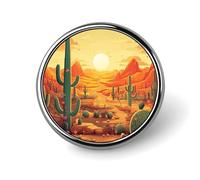 Classic Round Badge Cactus at Sunset Button Pins Durable Fashionable Accessories Personalized Badges Bag Backpack Hat Decor