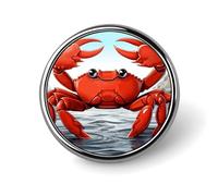 Classic Round Badge Cartoon Crab Button Pins Durable Fashionable Accessories Personalized Badges Bag Backpack Hat Decor