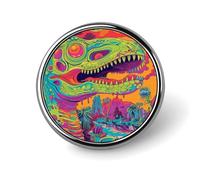 Classic Round Badge Emerald Dinosaur Lines Button Pins Durable Fashionable Accessories Personalized Badges Bag Backpack Hat Decor