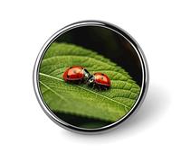 Classic Round Badge Leaves And Ladybug Button Pins Durable Fashionable Lapel Pin Gifts Accessories Personalized Badges Bag Backpack Hat Decor