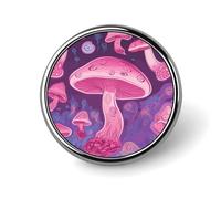 Classic Round Badge Pink Mushroom Button Pins Durable Fashionable Accessories Personalized Badges Bag Backpack Hat Decor