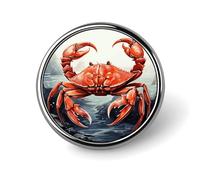 Classic Round Badge Red Crab Sea Button Pins Durable Fashionable Accessories Personalized Badges Bag Backpack Hat Decor