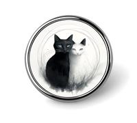 Classic Round Badge Two Cats Hugging Button Pins Durable Fashionable Accessories Personalized Badges Bag Backpack Hat Decor
