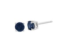 Classic Round Light Blue Sapphire Stud Earrings in 9ct White Gold 3.5mm