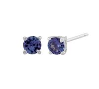 Classic Round Tanzanite Stud Earrings in 9ct White Gold 3.5mm
