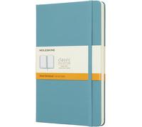 Classic Ruled Paper Notebook, Hard Cover and Elastic Closure Journal, Color Reef