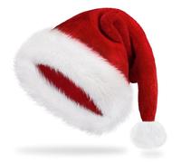 Classic Santa Claus Hat for Adults - Unisex Xmas Holiday Headwear for Christmas & New Year Parties