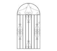 Classic Scroll Tall Bow Top Metal Garden Gate Galvanised Wrought Iron Style Swing Gate (1067mm Gap x 1905mm High CBZP44)