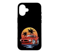 Classic Seventies Style Muscle Car Sunset Hotrod Cartoon Case for iPhone 16