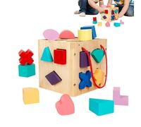 Classic Shape Sorter, Wooden Matching Puzzle, Educational Kid Game, Interactive Preschool Classroom Learning Activity, Fun Summer Camp Group Play Resource, Teaching Tool for Kids, Boys, 1020g