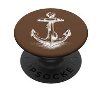 Classic Ship's Anchor Nautical Sailing Brown PopSockets Adhesive PopGrip