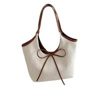 Classic Shopping Bag Tote, Womens Beach Bag Canvas Shoulder Pack, Large Capacity Travel Pouch, Lightweight Outdoor Marketplace Clutch for Shopping