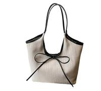 Classic Shopping Bag Tote, Womens Beach Bag Canvas Shoulder Pack, Large Capacity Travel Pouch, Lightweight Outdoor Marketplace Clutch for Shopping