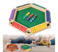 Classic Shut Box Game,2-6 Player Math Dice Board Games for Family Night Classroom,Wooden Table Toys for Group,Kid Adult Senior Travel Party Bar,Educational Fun Colorful Math Number Game (Green)