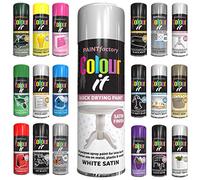 Classic Signature -1 x All Purpose White Satin Aerosol Spray Paint 250ml Quick Drying Spray, Fast Dry and Excellent Coverage for Wood, Metal, Plastic and more