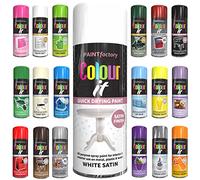 Classic Signature - 1 x White Satin All Purpose Aerosol Spray Paint 400ml Quick Drying Spray, Fast Dry and Excellent Coverage for Metal, Wood, Plastic and More
