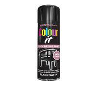 Classic Signature - 12 x All Purpose Black Satin Aerosol Spray Paint 250ml Quick Drying Spray,Fast Dry and Excellent Coverage for Wood, Metal, Plastic and more